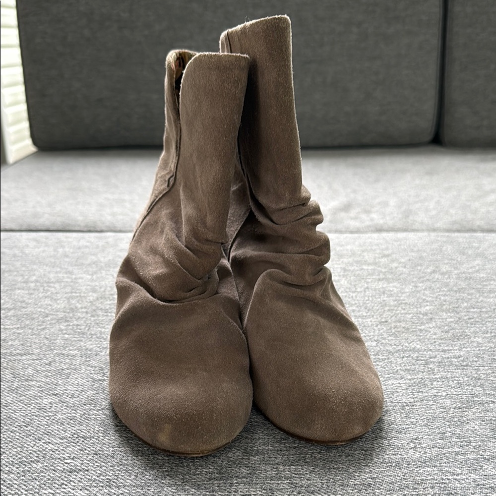 Grey Suede Women's Ankle Boots